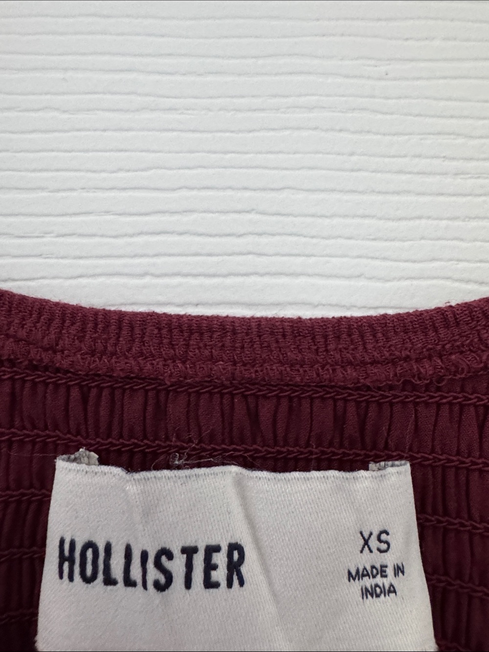 Hollister Burgundy Lace-Trim Peasant Top - Picture 2 of 3